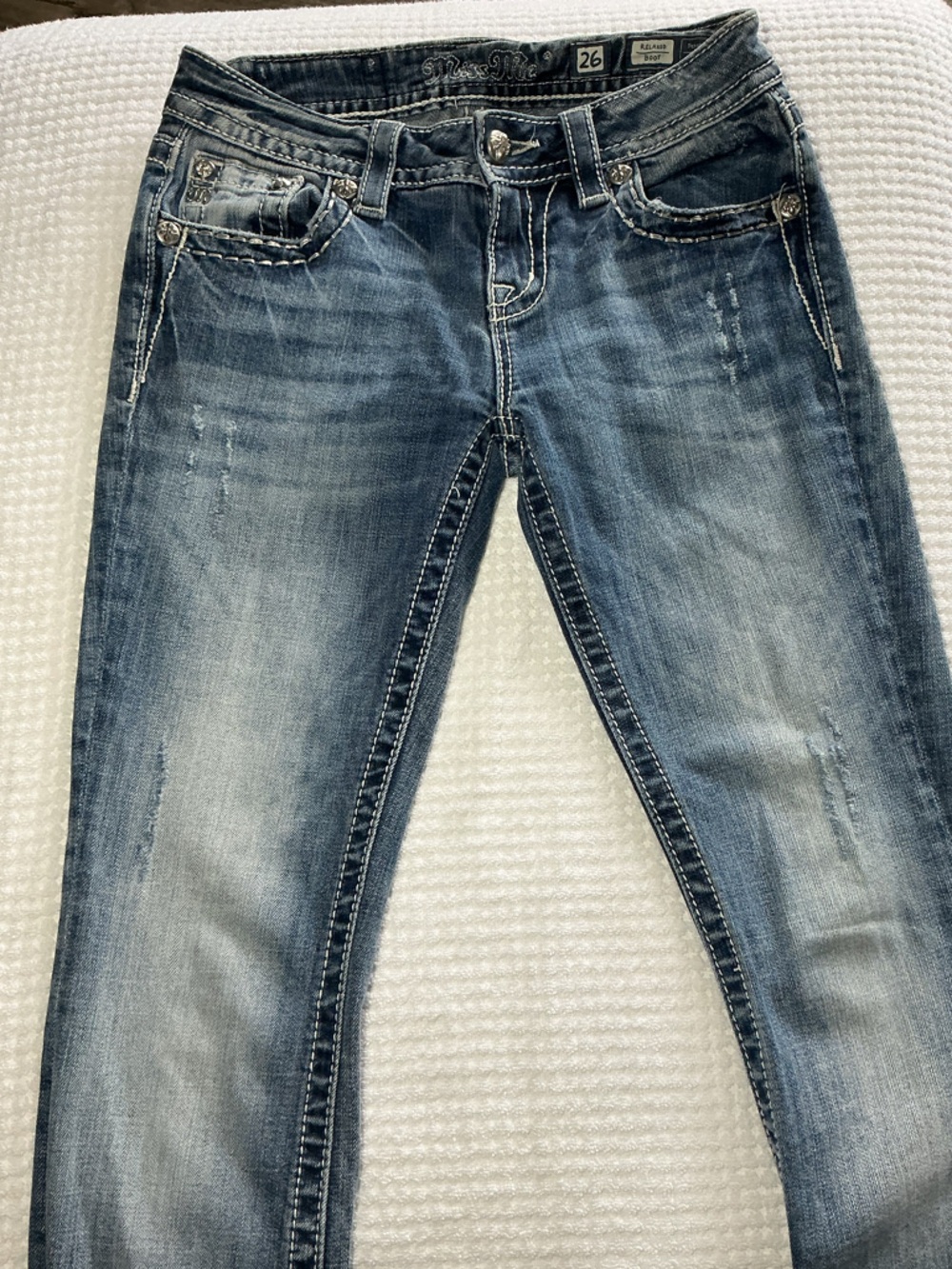 Miss Me Women's Boot Cut Jeans - Medium Blue Wash